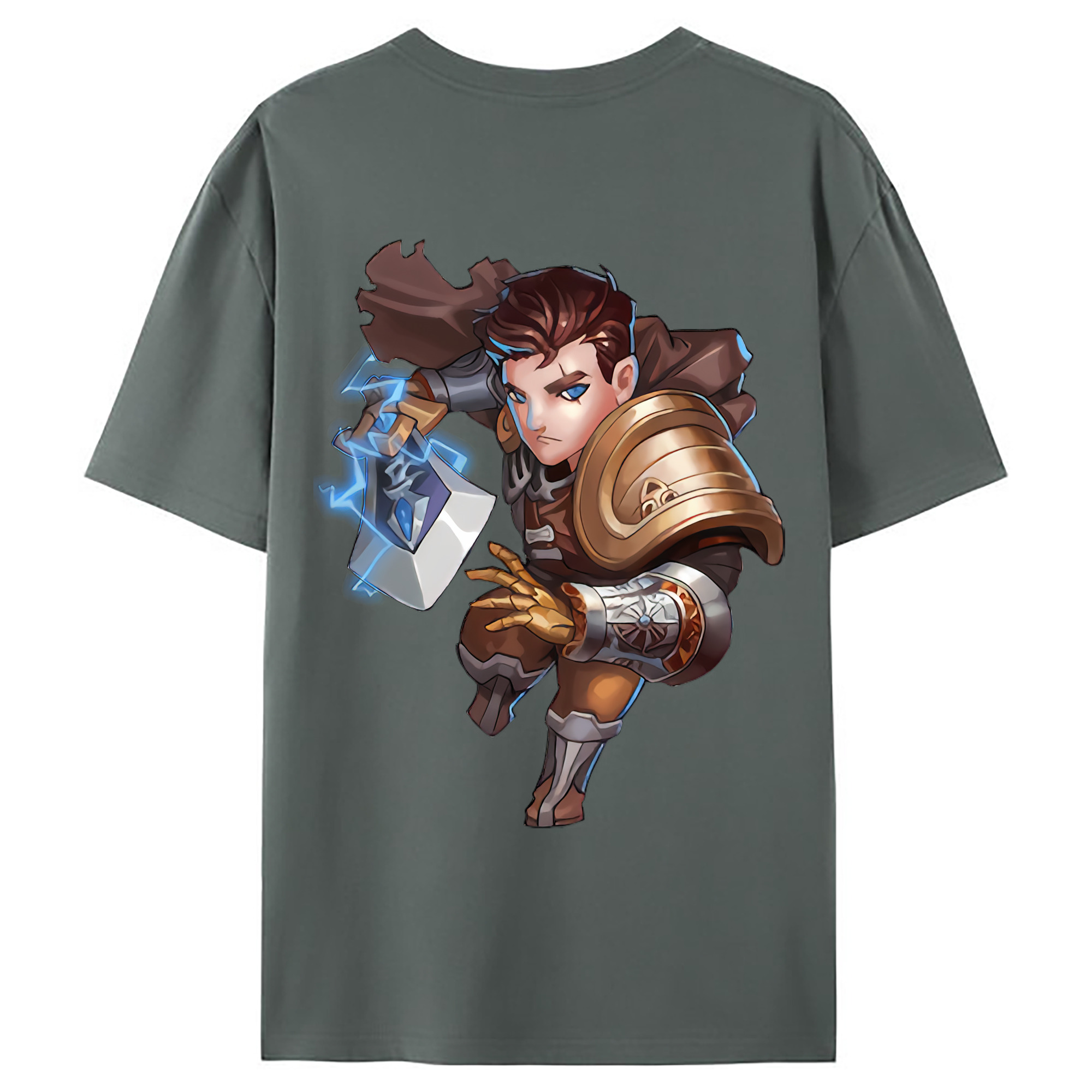 （画像用） リーグ・オブ・レジェンド League of Legends LOL 綿100％ メンズ半袖Tシャツ（バックプリント） 通気性